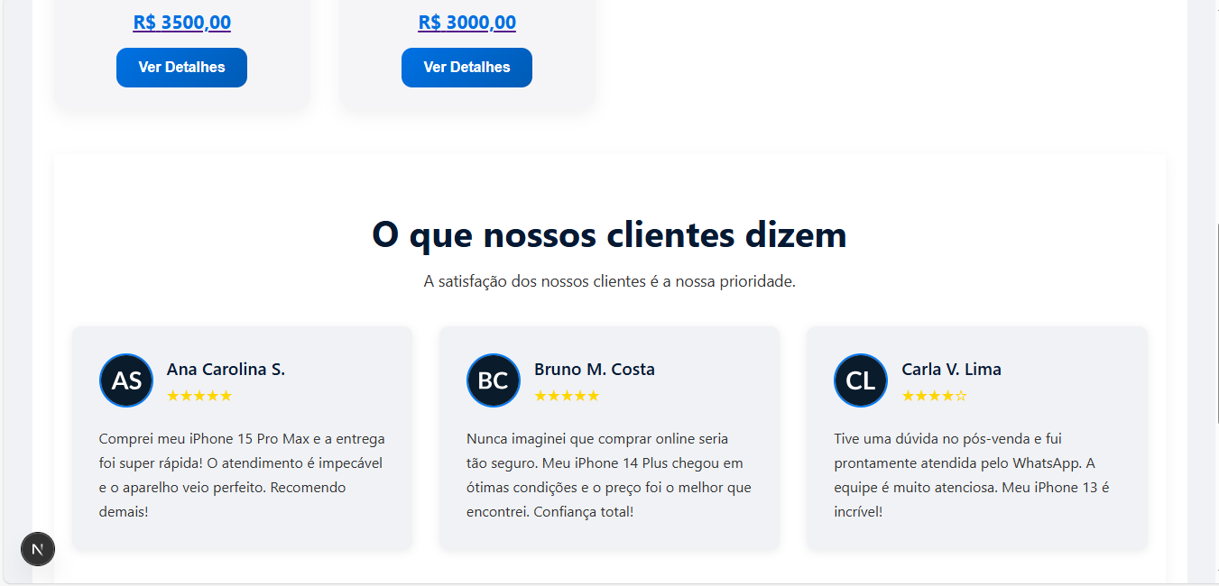 Detalhe da página do produto